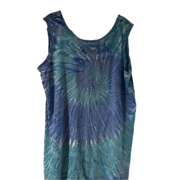 Common Threads Size 3xl Blue And Green Cotton Cover Up Or T-shirt Dress - Picture 3 of 3